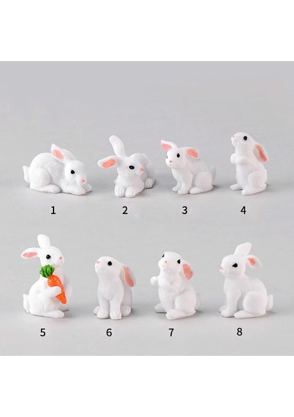 No.3 Tarzı Sevimli Tavşan Minyatür Tavşan Reçine El Sanatları Hediye Minik Dünya Dekorasyon Mini Dollhouse Oyuncak Dıy Mikro Peyzaj Peri Bahçe Aksesuarı (Yurt Dışından) fırsatları