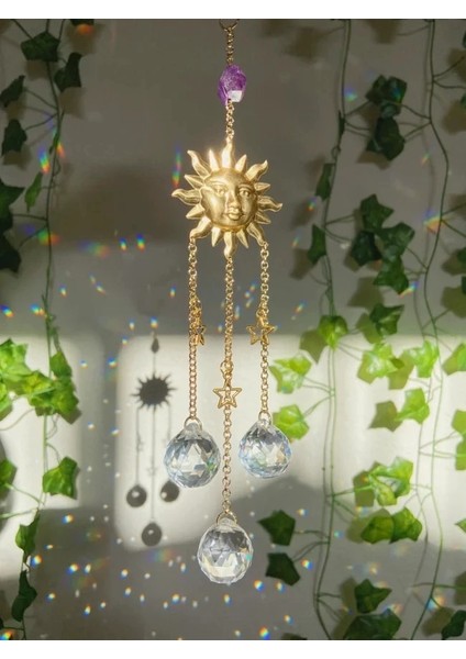 Amythest Sunny Suncatcher Rainbow Maker, Oda Dekorasyonu Için Mükemmel | Mini Güneş Yakalayıcı | Araba Tılsımı | Bohem Dekor | Hediyeler (Yurt Dışından) modelleri