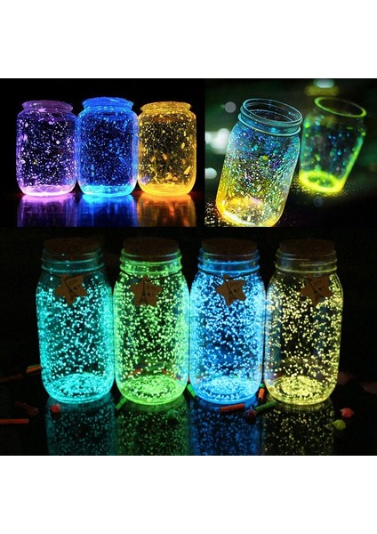 Y03 Stili 30 Gram Aydınlık Kum Renkli Glow Karanlık Glow Kum Akvaryumları Balık Tankı Dekorasyonu Dıy Yıldızlı Dileğiyle Şişe Floresan Parti Dekoru (Yurt Dışından)