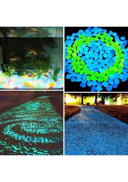 Sarı Stil 50 Parça Adet Karanlıkta Glow Bahçe Çakıllar Işıklı Taşlar Yürüyüş Yolları Bahçe Yolu Veranda Çim Bahçe Yard Dekor Aksesuarlar (Yurt Dışından)