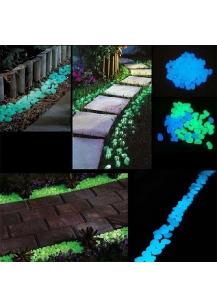 Sarı Stil 50 Parça Adet Karanlıkta Glow Bahçe Çakıllar Işıklı Taşlar Yürüyüş Yolları Bahçe Yolu Veranda Çim Bahçe Yard Dekor Aksesuarlar (Yurt Dışından)