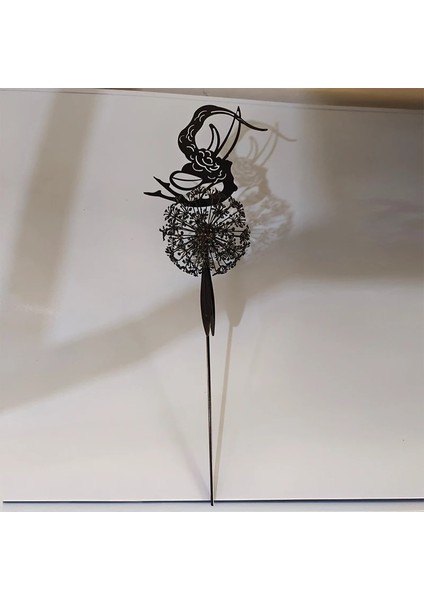 Gri Stil Peri ve Karahindiba Birlikte Dans Heykel Açık Bahçe Dekorasyon 2d Metal Yard Avlu Sanat Dekor Çim Peyzaj Heykeli (Yurt Dışından)