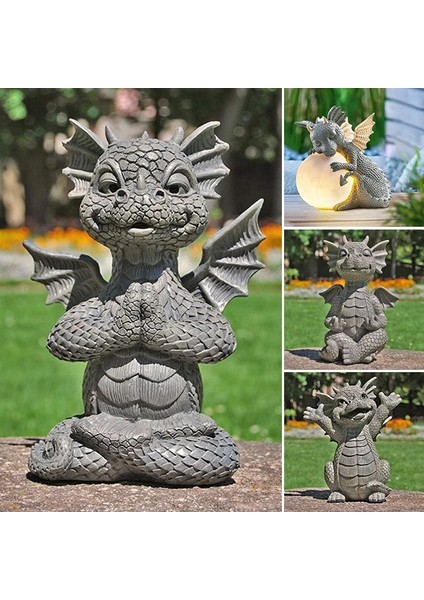 No.2 Tarzı Mysticalls Bahçe Ejderha Meditasyon Heykeli Toplama Reçine Süsleme Dış Mekan Dekorasyonu (Yurt Dışından) fiyatları