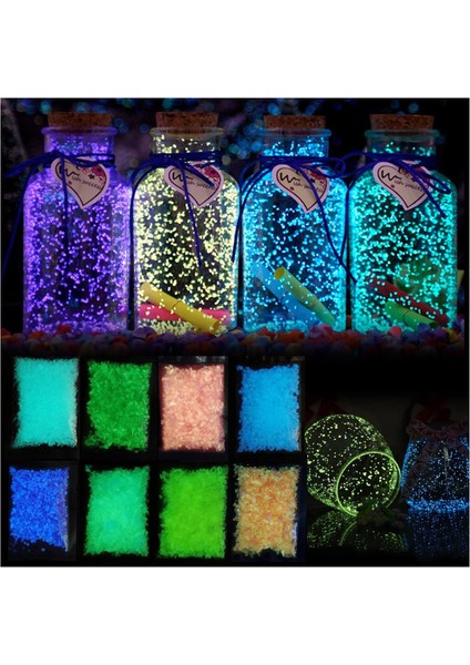 Bir Stil 10G Aydınlık Kum Taşları Karanlık Taşta Glow Bahçe Ev Parkı Yol Floresan Çakıllar Dıy Yıldızlı Dileğiyle Şişe Süsler (Yurt Dışından)