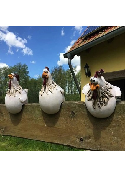 Sling Tavuk-B Tarzı Komik Tavuk Reulpture Açık Çit Dekorasyon Çiftlik Bahçesi Büyük Tavuk Reçine Yard Dekor Bahçe Dekorasyonu Tuin Decoratie (Yurt Dışından) modelleri