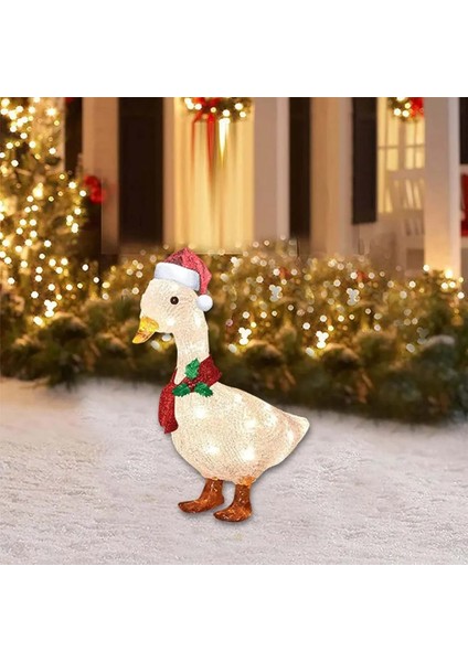 Tavuk S Tarzı Akrilik Işık Uken Ördek Eşarplı Parlayan Ördek Dış Mekan LED Noel Dekorasyonu Ambiyans Dekorasyonu Bahçe Süsleri (Yurt Dışından) fiyatları