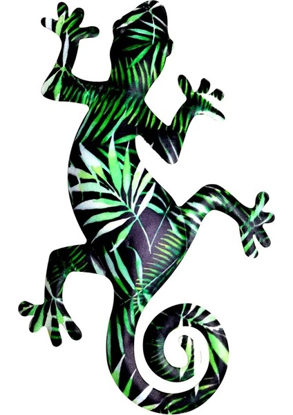 No.2 Tarzı Gecko Metal Kertenkele Duvar Sanatı Dekorasyon Asılı Heykel Metal Gecko Heykeli Kapalı Açık Ev Bahçe Dekorasyonu (Yurt Dışından)