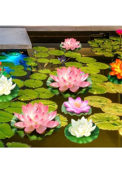 Koyu Mor Tarzı Standart Boy 17 cm Yüzen Yapay Lotus Çiçekleri Sahte Bitkiler Dıy Nilüfer Simülasyon Lotus Veranda Koi Gölet Havuz Akvaryum Süslemeleri (Yurt Dışından)