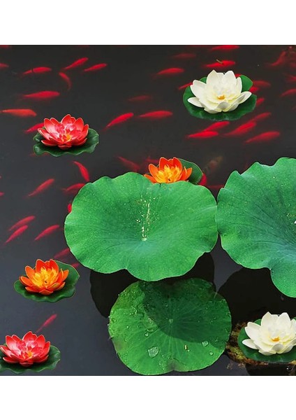Koyu Mor Tarzı Standart Boy 17 cm Yüzen Yapay Lotus Çiçekleri Sahte Bitkiler Dıy Nilüfer Simülasyon Lotus Veranda Koi Gölet Havuz Akvaryum Süslemeleri (Yurt Dışından)