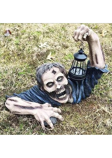 Gösterildiği Gibi Stil Zombi Fener Reçine Zombi Bahçe Heykelleri H Film Yard Bahçe Çim Gnomes Cadılar Bayramı Açık Dekor Zombi Heykeli W Pil (Yurt Dışından)