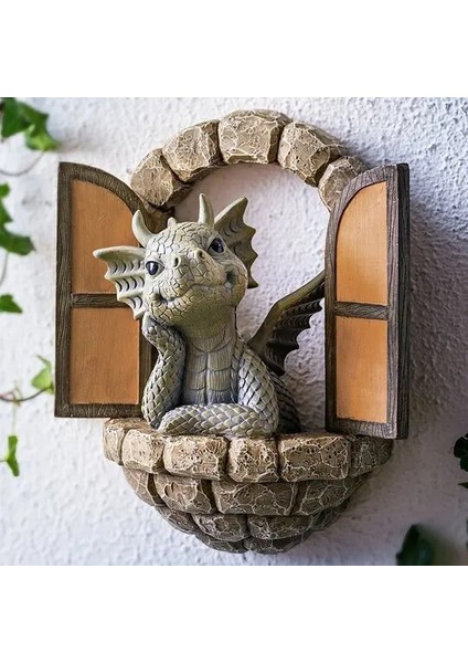 5 Stili Yazın Güzel Avlu Ejderha Heykel Reçine Pencere Şekli Heykeli Duvar Sanatı Ev Açık Dekorasyon Garedn Dekorasyon (Yurt Dışından)