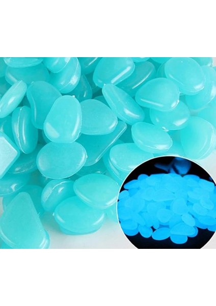 Açık Mavi Tarzı 50 Parça Adet Karanlıkta Glow Bahçe Çakıllar Işıklı Taşlar Yürüyüş Yolları Bahçe Yolu Veranda Çim Bahçe Yard Dekor Aksesuarlar (Yurt Dışından)
