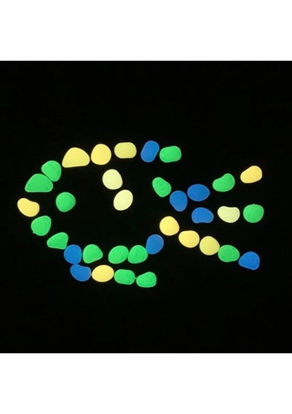 Açık Mavi Tarzı 50 Parça Adet Karanlıkta Glow Bahçe Çakıllar Işıklı Taşlar Yürüyüş Yolları Bahçe Yolu Veranda Çim Bahçe Yard Dekor Aksesuarlar (Yurt Dışından) indirimleri