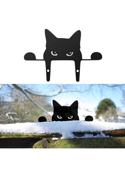 Bir Stil Bahçe Kedi Heykel Çit Dekor Çim Süsleme Siyah Kedi Metal Peeking Kedi Hayvanlar Yard Sanat Bahçe Süsleri Kedi Heykeli (Yurt Dışından) fiyatları