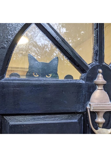 Bir Stil Bahçe Kedi Heykel Çit Dekor Çim Süsleme Siyah Kedi Metal Peeking Kedi Hayvanlar Yard Sanat Bahçe Süsleri Kedi Heykeli (Yurt Dışından) indirimleri