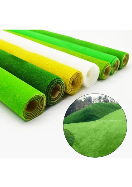 Mercan YEŞILI-25X25CM Stili 3 Boyutlu Yapay Çim Halı Çim Mat Kağıt Çim Diy Sahte Peyzaj Pedi Çim Halı Bahçe Açık Yeşil Zemin Dekor (Yurt Dışından)