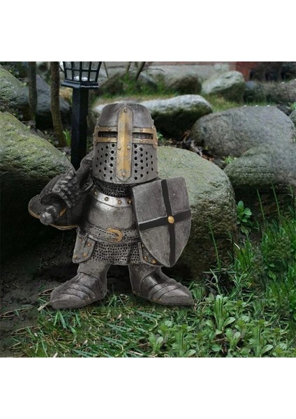Ackerman Stili 15CM Şövalye Gnome Muhafız Ortaçağ Kılıç Savaşçı Reçine Süsler Cüce Asker Ev Yard Dekorasyon Masaüstü Süsler Bahçe Heykeli (Yurt Dışından)