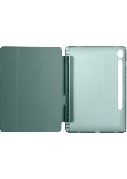 Samsung Galaxy Tab S9 Ultra SM-X910 Kılıf Kalem Koymalı Arkası Silikon Standlı Trifolding Kılıf fırsatları