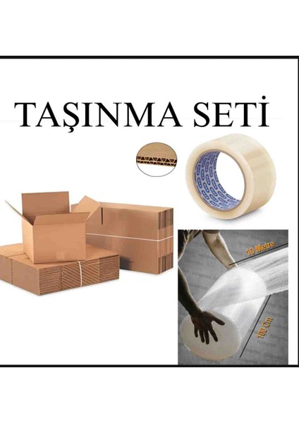 Taşınma Seti 10 Adet 40X30X30 Koli 1 Adet Koli Bandı 1 Adet 1X5 Metre Patpat