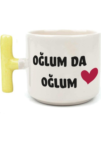 Oğlum Da Oğlum Baskılı Sarı Kulplu T Kupa