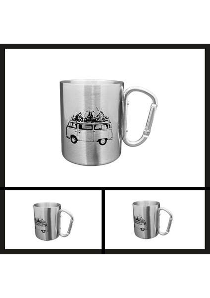 Uyguna-Yakala Gri OUT-1850 Orcamp Karabina Saplı Çelik Kupa BARDAK-MLZ.269