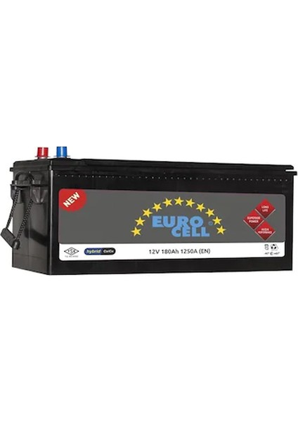 Akü 12V 180 Ah B150 (513×222×223) Tırnaklı Eurocell 8699358510105