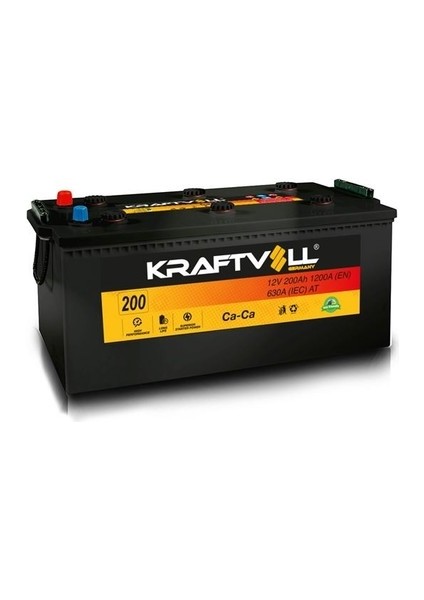 Akü 12V 200 Ah C (518×279×240) Kraftvoll 18020007