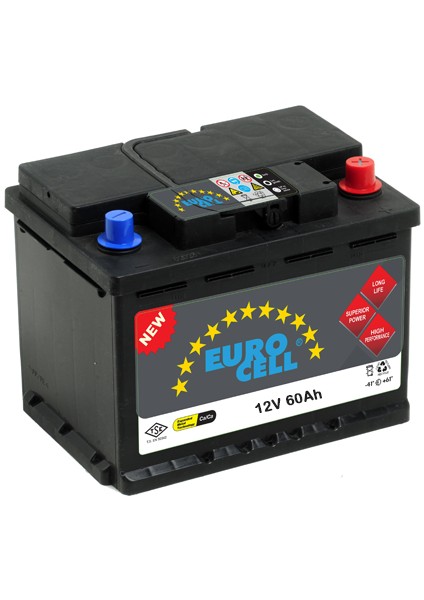 Akü 12V 60 Ah L2B (242×175×175) Alcak Eurocell 8699325602090
