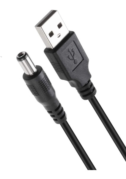 USB Dc 5.5x2.5mm Güç Kablosu 5V Dc Güç Kablosu, USB 2.0 Erkek - Dc 5.5mm x 2.5mm Erkek Güç Kablosu