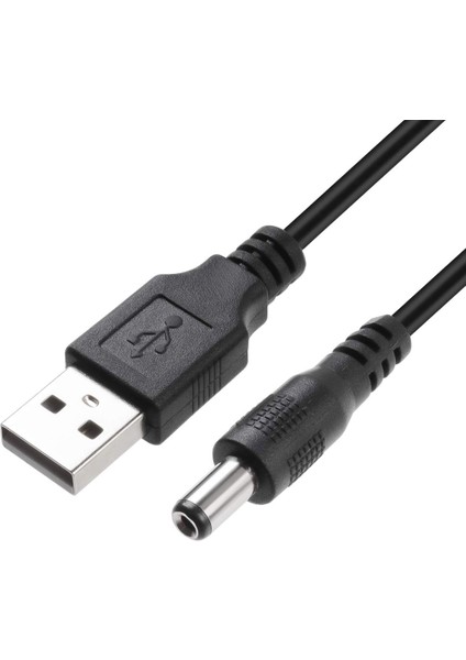 USB Dc 5.5x2.5mm Güç Kablosu 5V Dc Güç Kablosu, USB 2.0 Erkek - Dc 5.5mm x 2.5mm Erkek Güç Kablosu