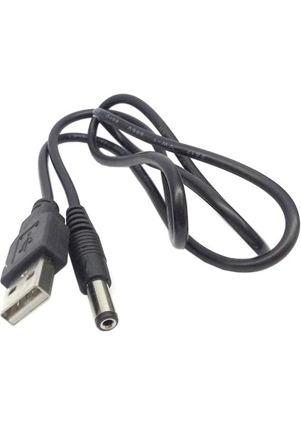 USB Dc 5.5x2.5mm Güç Kablosu 5V Dc Güç Kablosu, USB 2.0 Erkek - Dc 5.5mm x 2.5mm Erkek Güç Kablosu