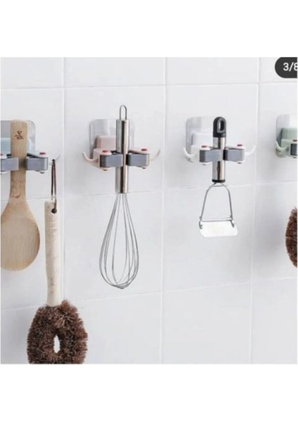 Paspas Süpürge Fırça ve Mop Askısı Sap Tutucu Mutfak Banyo Askı Beyaz fiyatları