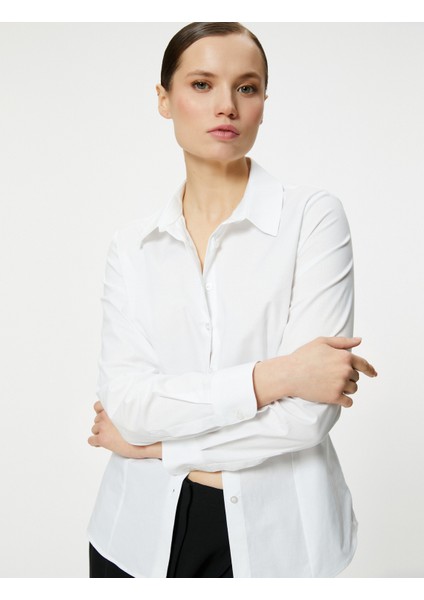 Uzun Kollu Gömlek Düğmeli Slim Fit