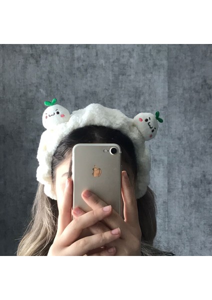 Sevimli Turp Kawaii Peluş Makyaj Bakım Spa Saç Bandı Bandana