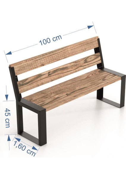 AVA44 Tuk - Sırtlı Bench Çift Kişilik