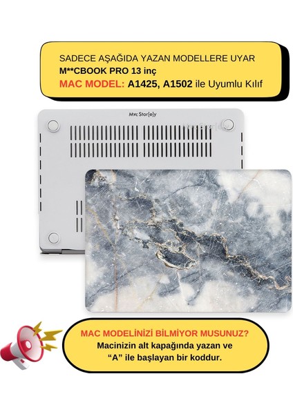 Macbook Pro Kılıf 13 inç Mermer07NL (Eski HDMI'lı Model 2012-2015) A1425 A1502 ile Uyumlu