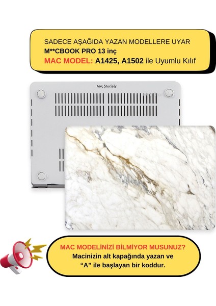 Macbook Pro Kılıf 13 inç Mermer08NL (Eski HDMI'lı Model 2012-2015) A1425 A1502 ile Uyumlu