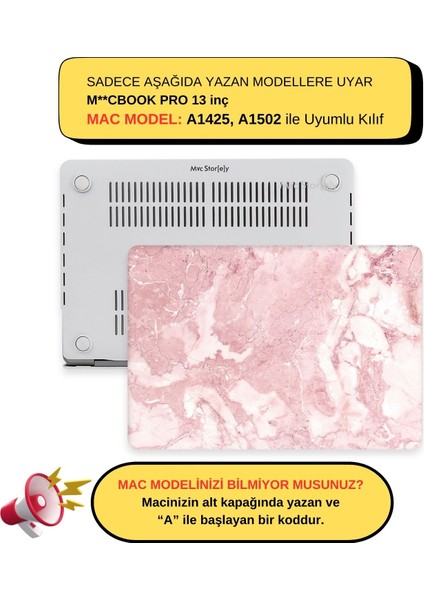 Macbook Pro Kılıf 13 inç Mermer08NL (Eski HDMI'lı Model 2012-2015) A1425 A1502 ile Uyumlu