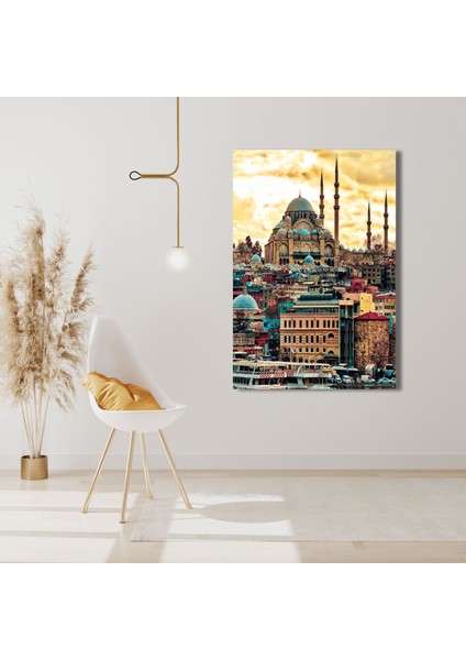 Tekli Dikey Kanvas Duvar Tablosu Istanbul Süleymaniye Camii