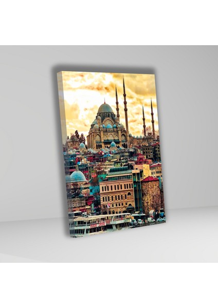 Tekli Dikey Kanvas Duvar Tablosu Istanbul Süleymaniye Camii fiyatları