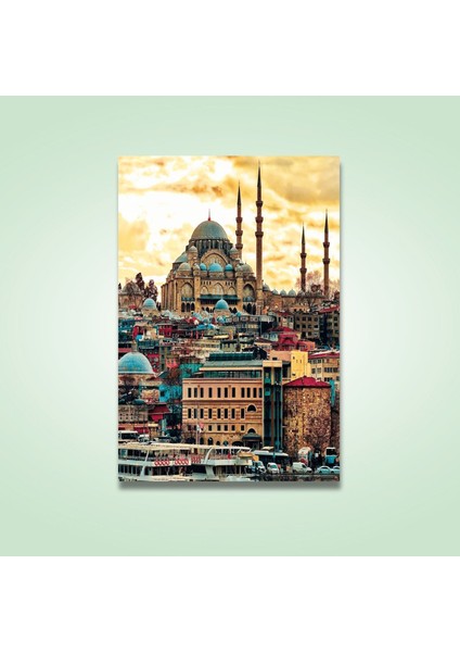 Tekli Dikey Kanvas Duvar Tablosu Istanbul Süleymaniye Camii modelleri