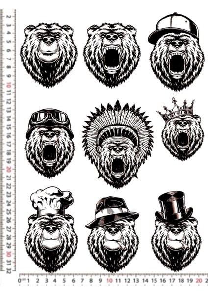 Angry Gorilla Kızıldereli Goril 9 Adet Motorsiklet Kask Leptop Dolap Telefon Arkası Sticker Çeşitleri