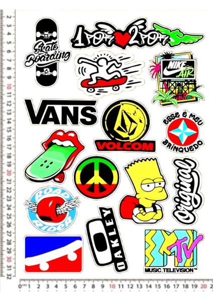 Vans Kaykay Mtv Nike Air Motorsiklet Kask Leptop Dolap Sticker Çıkartma