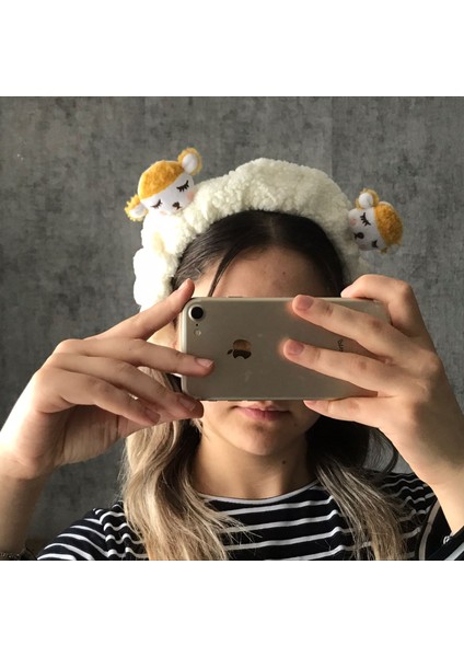 Sevimli Kuzu Peluş Makyaj Bakım Spa Saç Bandı Bandana