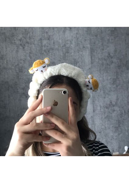Sevimli Kuzu Peluş Makyaj Bakım Spa Saç Bandı Bandana modelleri