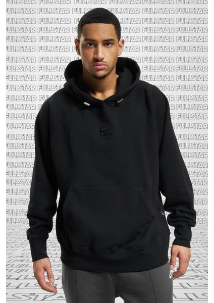 Air Loose Fit Hoodie Black Rahat Kalıp Kapüşonlu Sweatshirt Siyah