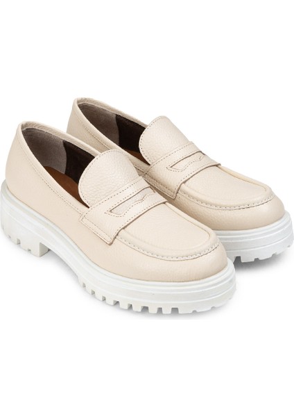 Deri Bej Kadın Loafer Ayakkabı - 01903ZBEJE01 fiyatları
