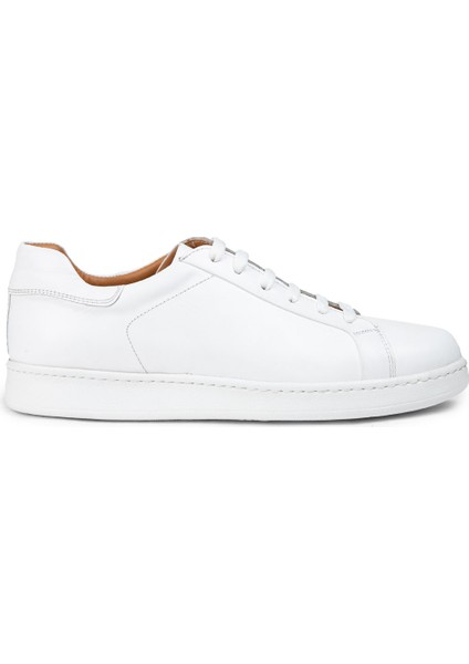 Deri Beyaz Erkek Sneaker Ayakkabı - 01829MBYZC14