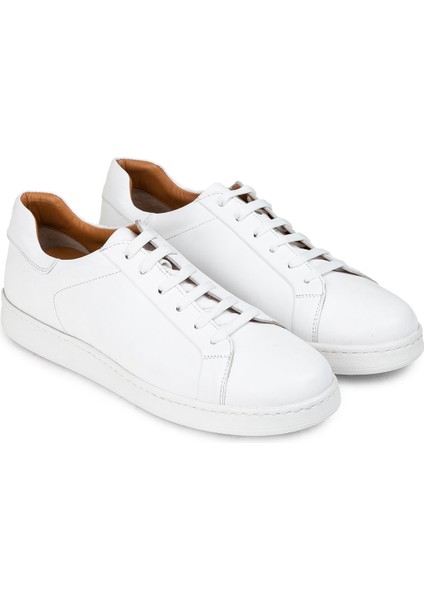 Deri Beyaz Erkek Sneaker Ayakkabı - 01829MBYZC14 fiyatları
