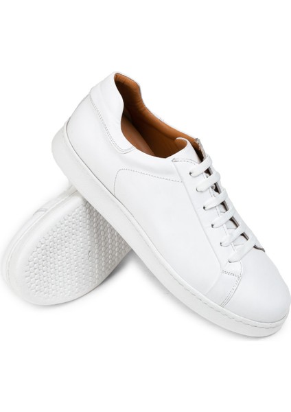 Deri Beyaz Erkek Sneaker Ayakkabı - 01829MBYZC14 modelleri